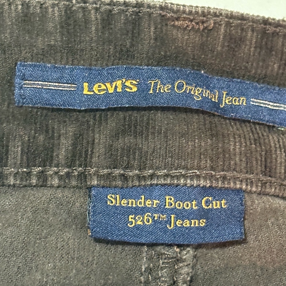 Levi's Dark Brown Corduroy Jeans | Slender Boot Cut  | Size 6 - Picture 9 of 10